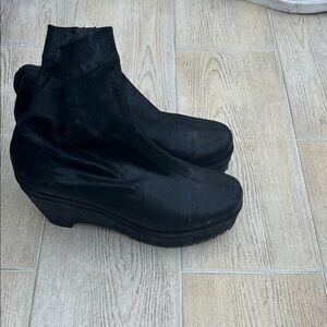Pedro Garcia Black Platform Ankle Boots